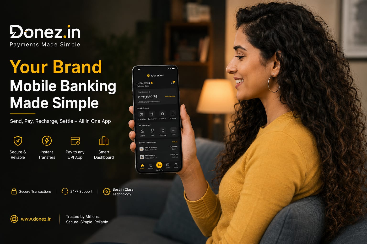 DONEZO mobile banking experience